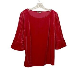 Boden Red Velvet Blouse